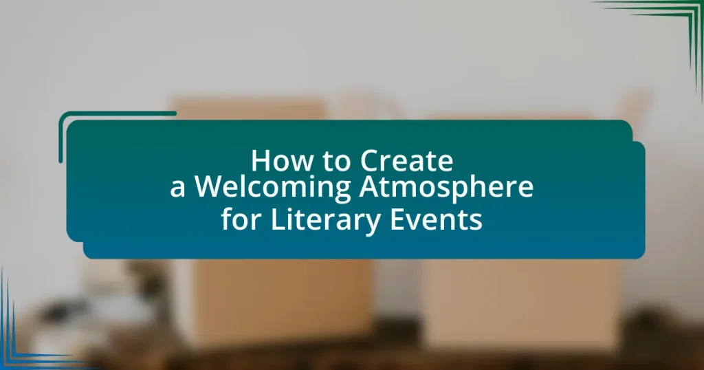 How to Create a Welcoming Atmosphere for Literary Events