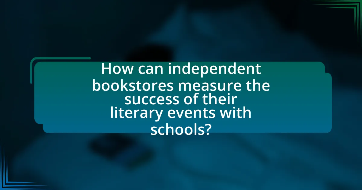 How can independent bookstores measure the success of their literary events with schools?