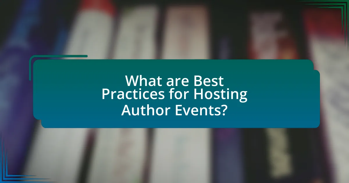 What are Best Practices for Hosting Author Events?