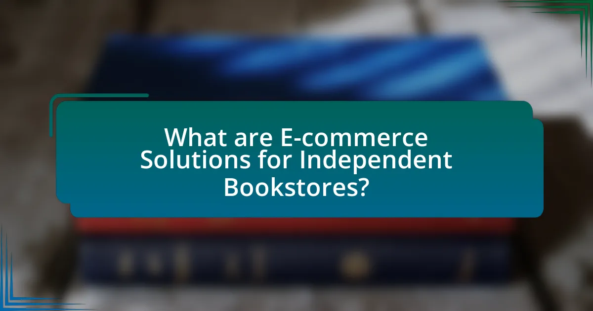 What are E-commerce Solutions for Independent Bookstores?