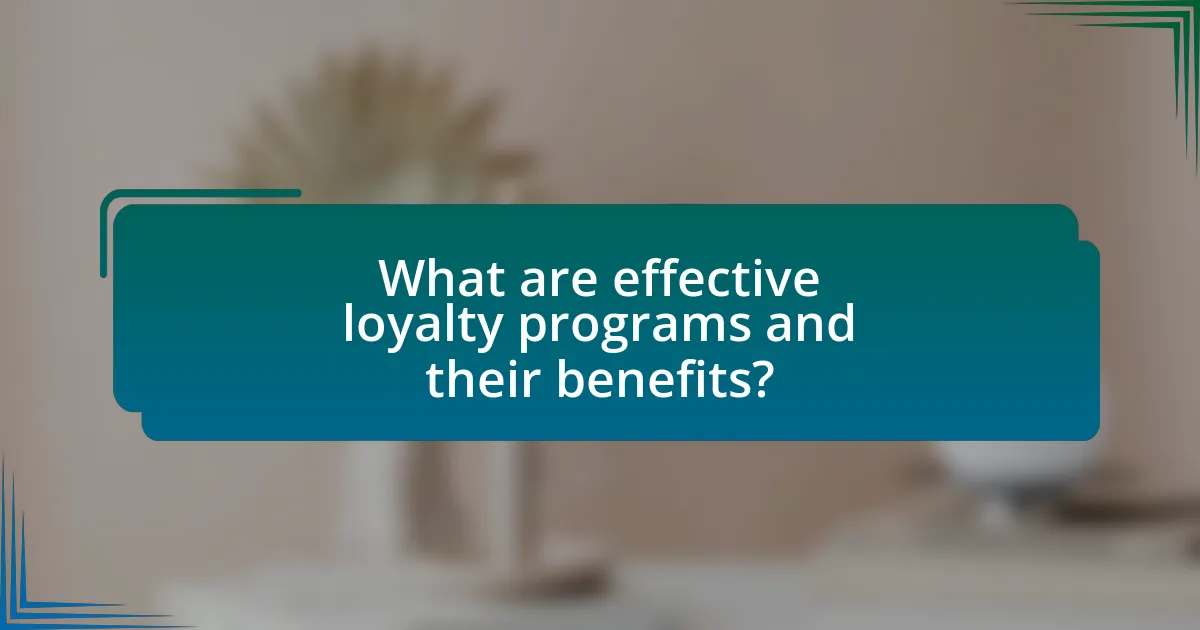 What are effective loyalty programs and their benefits?