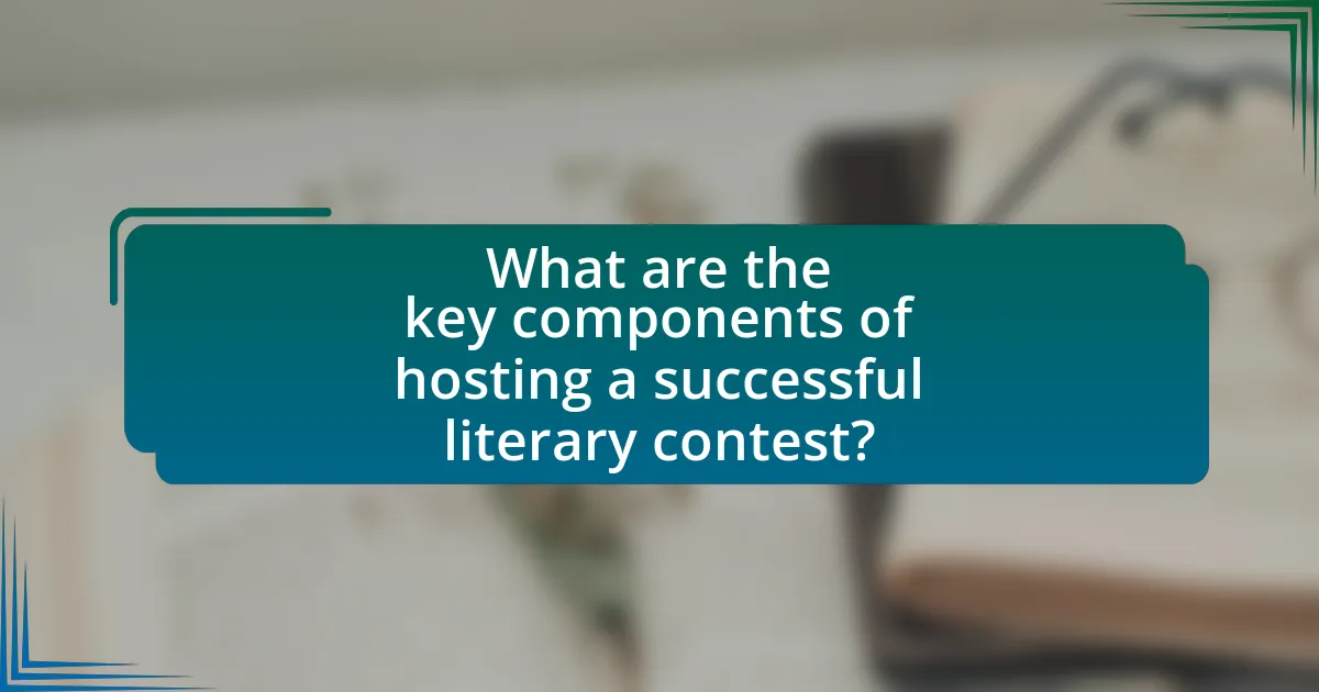 What are the key components of hosting a successful literary contest?