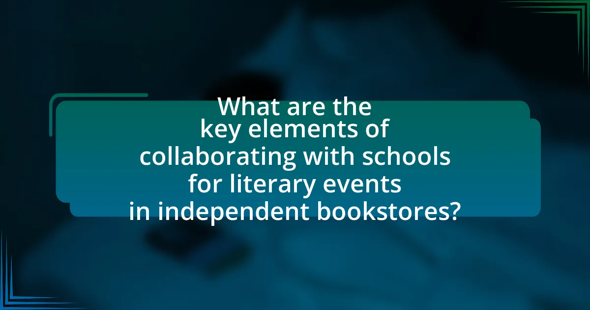 What are the key elements of collaborating with schools for literary events in independent bookstores?