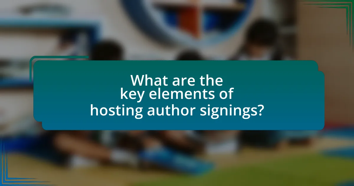 What are the key elements of hosting author signings?
