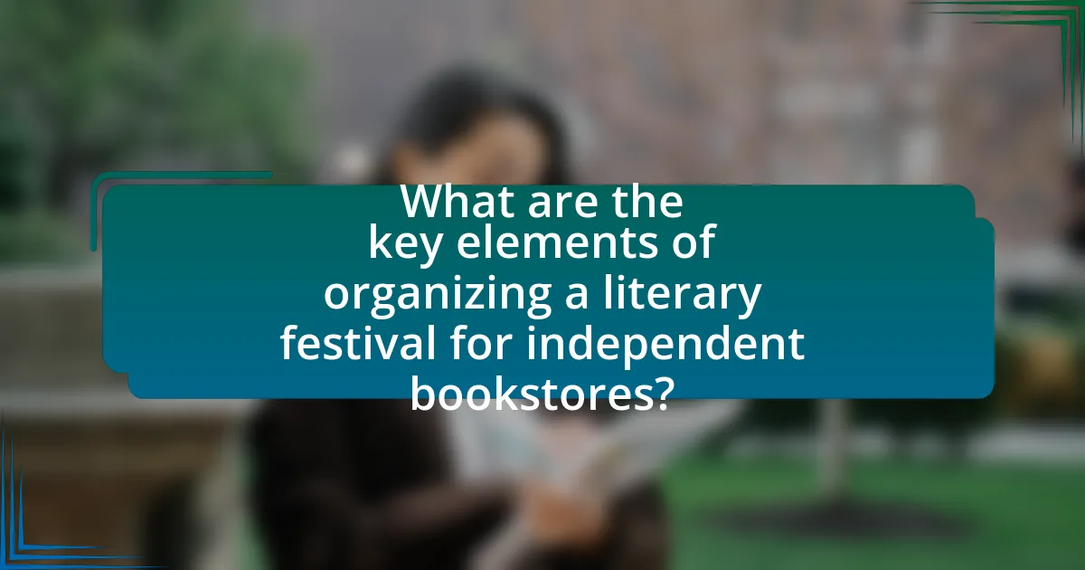 What are the key elements of organizing a literary festival for independent bookstores?