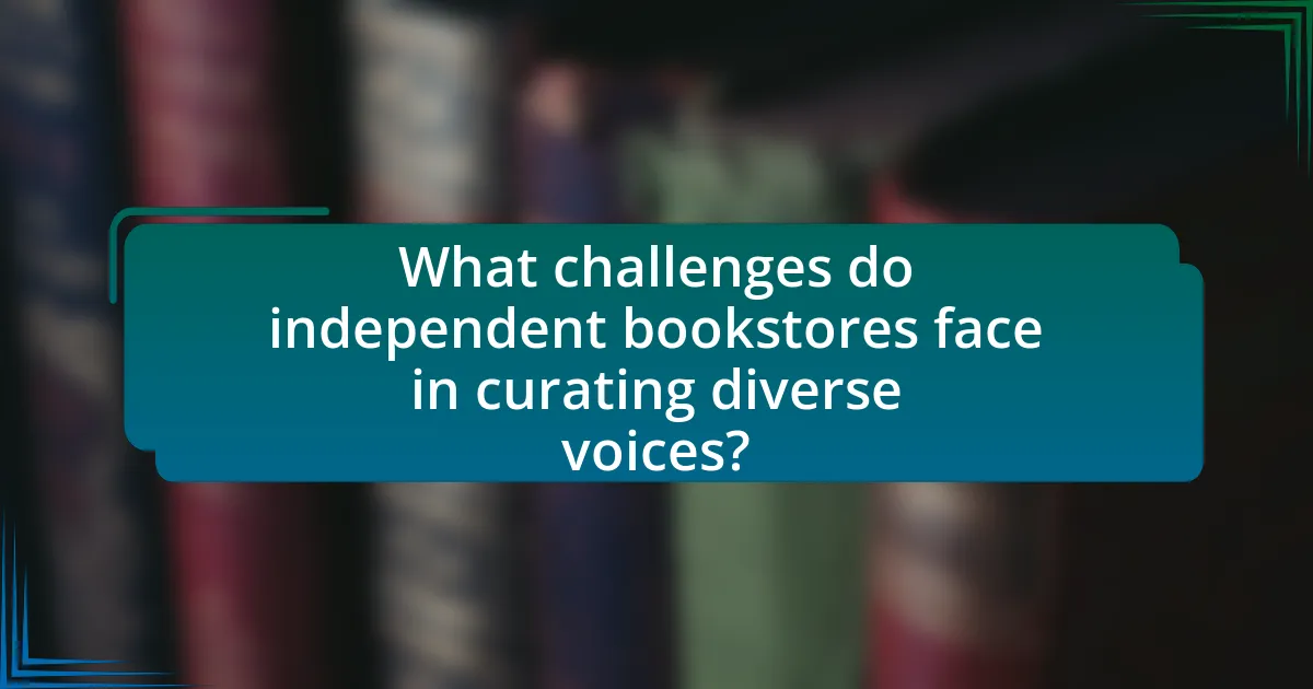 What challenges do independent bookstores face in curating diverse voices?