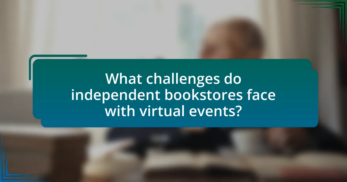 What challenges do independent bookstores face with virtual events?