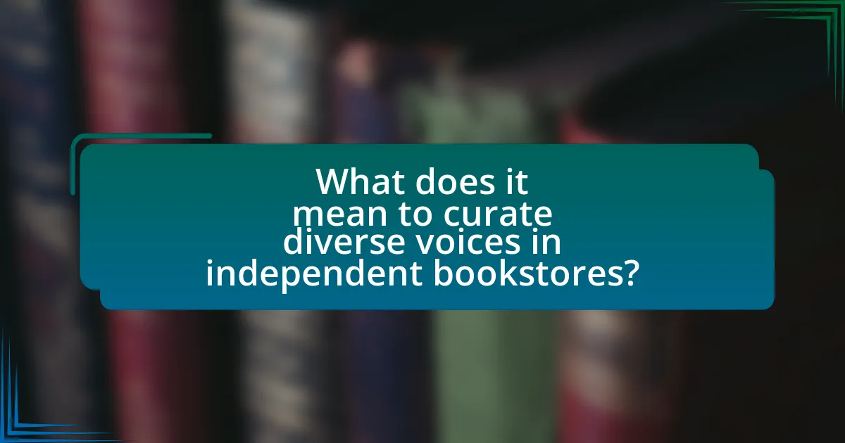 What does it mean to curate diverse voices in independent bookstores?