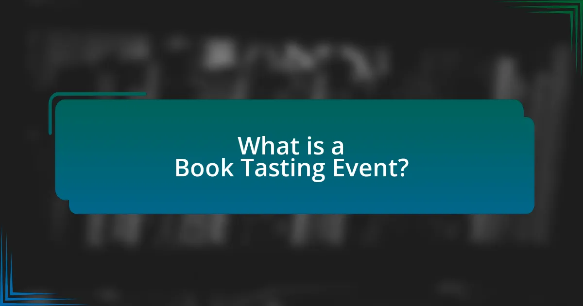 What is a Book Tasting Event?