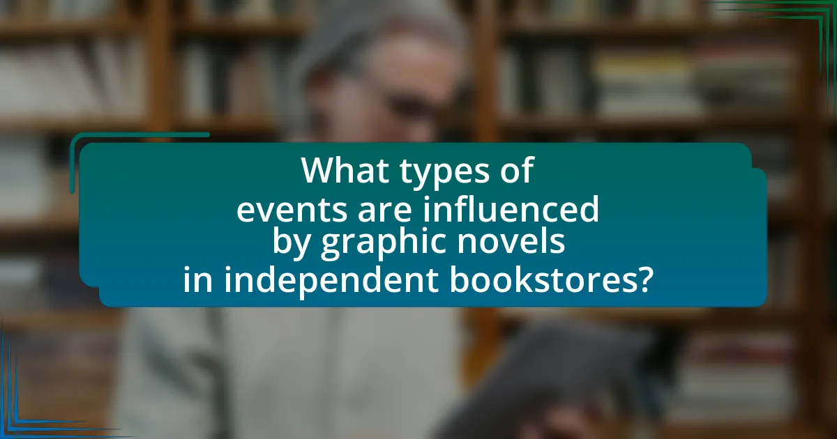 What types of events are influenced by graphic novels in independent bookstores?